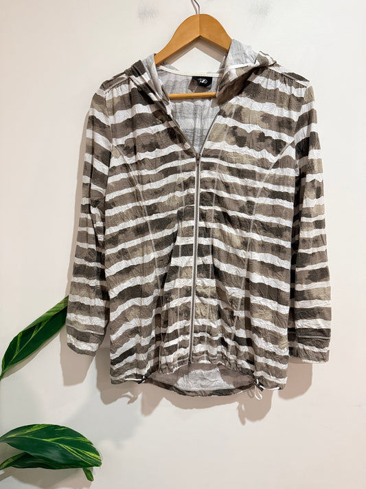 Line 7 Striped Zip-up Hoodie Size S