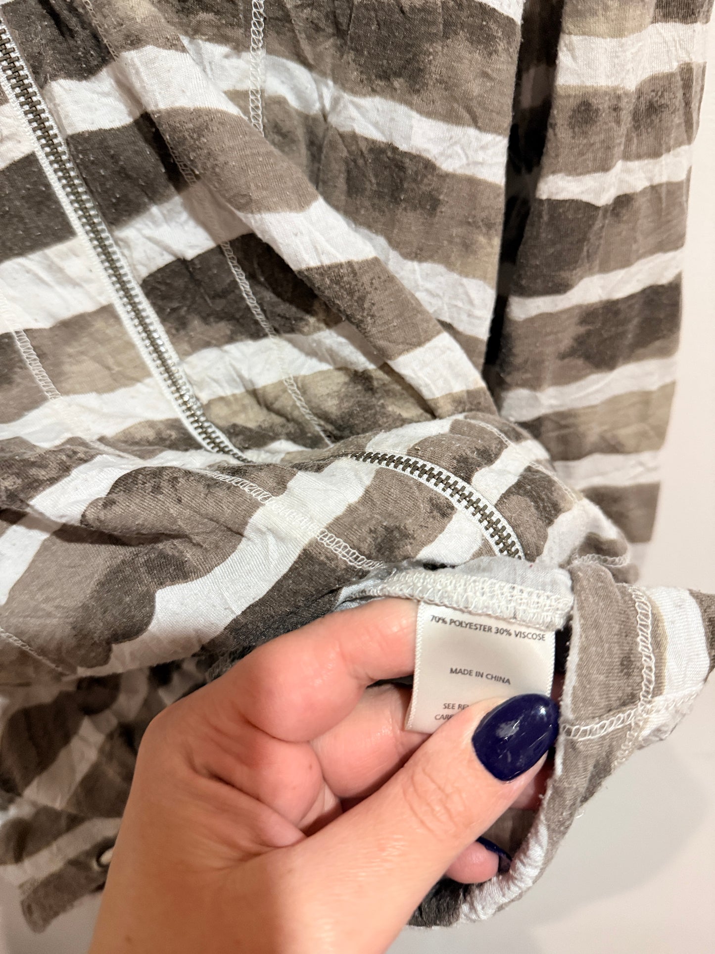 Line 7 Striped Zip-up Hoodie Size S