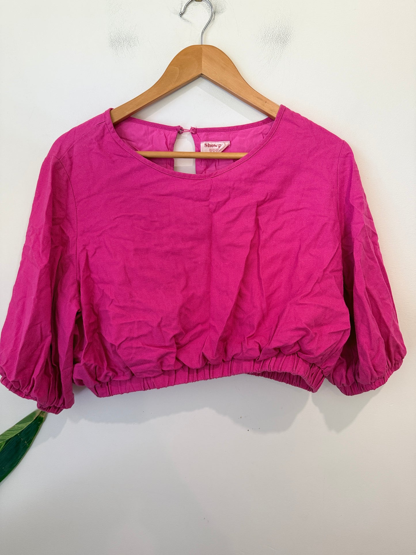 Showpo. Puff-sleeve Crop Top Size 18