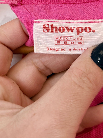 Showpo. Puff-sleeve Crop Top Size 18