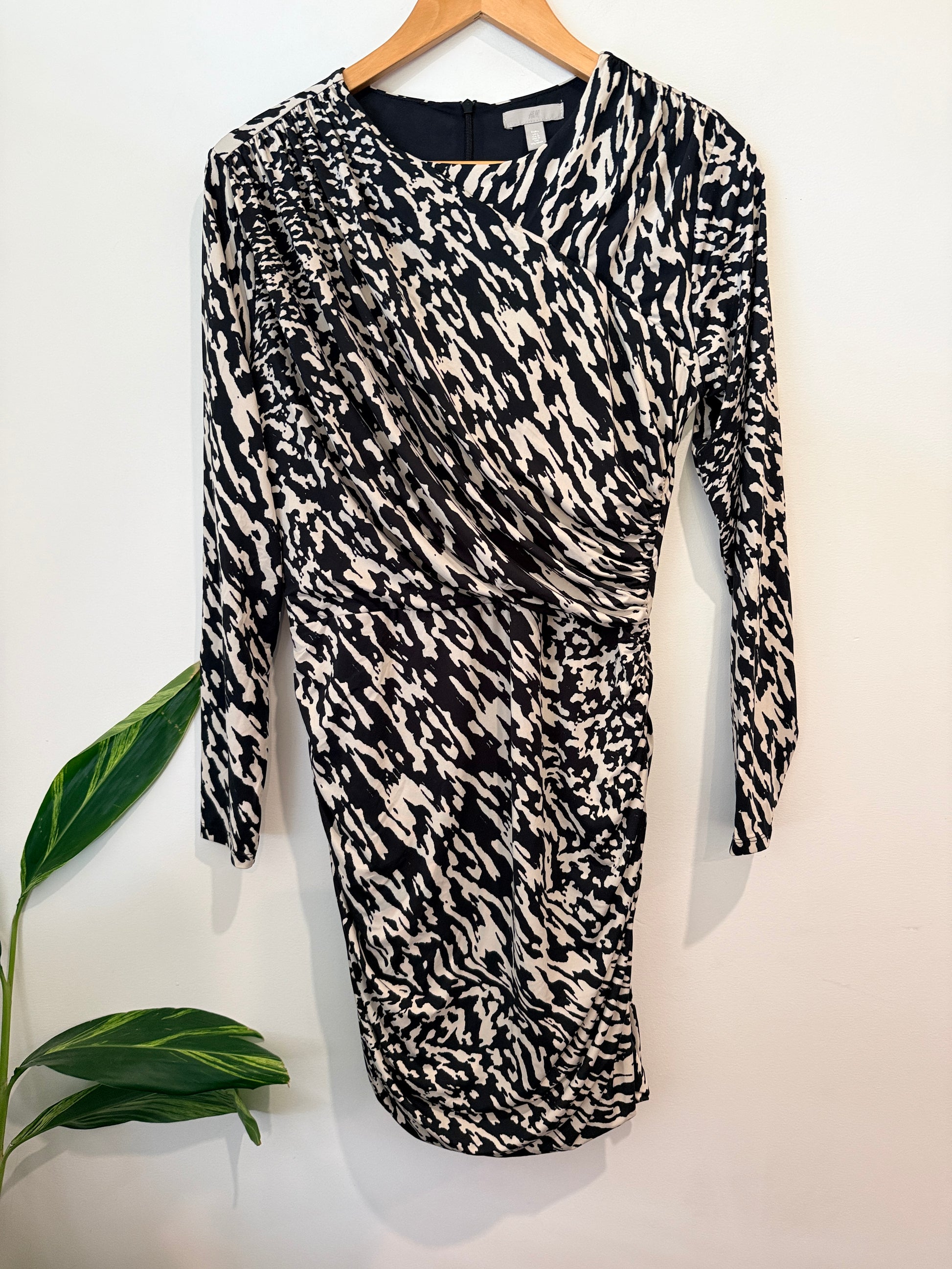 H & M Draped Bodycon Dress Size L