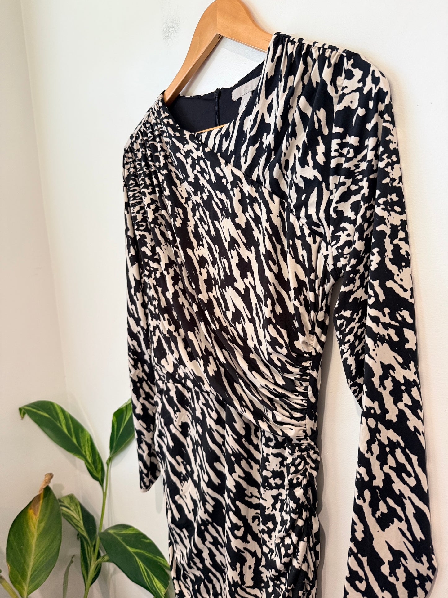 H & M Draped Bodycon Dress Size L