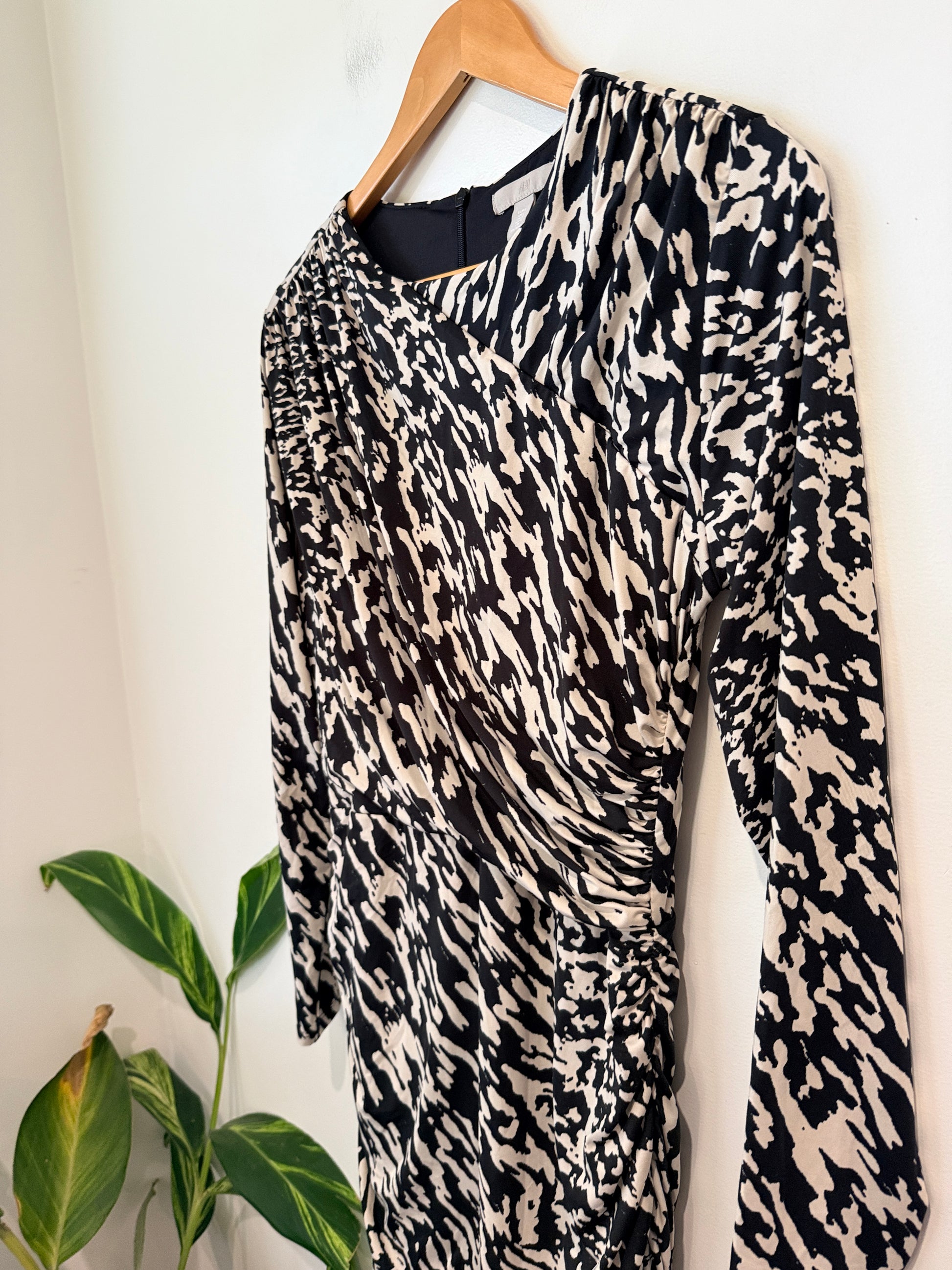 H & M Draped Bodycon Dress Size L