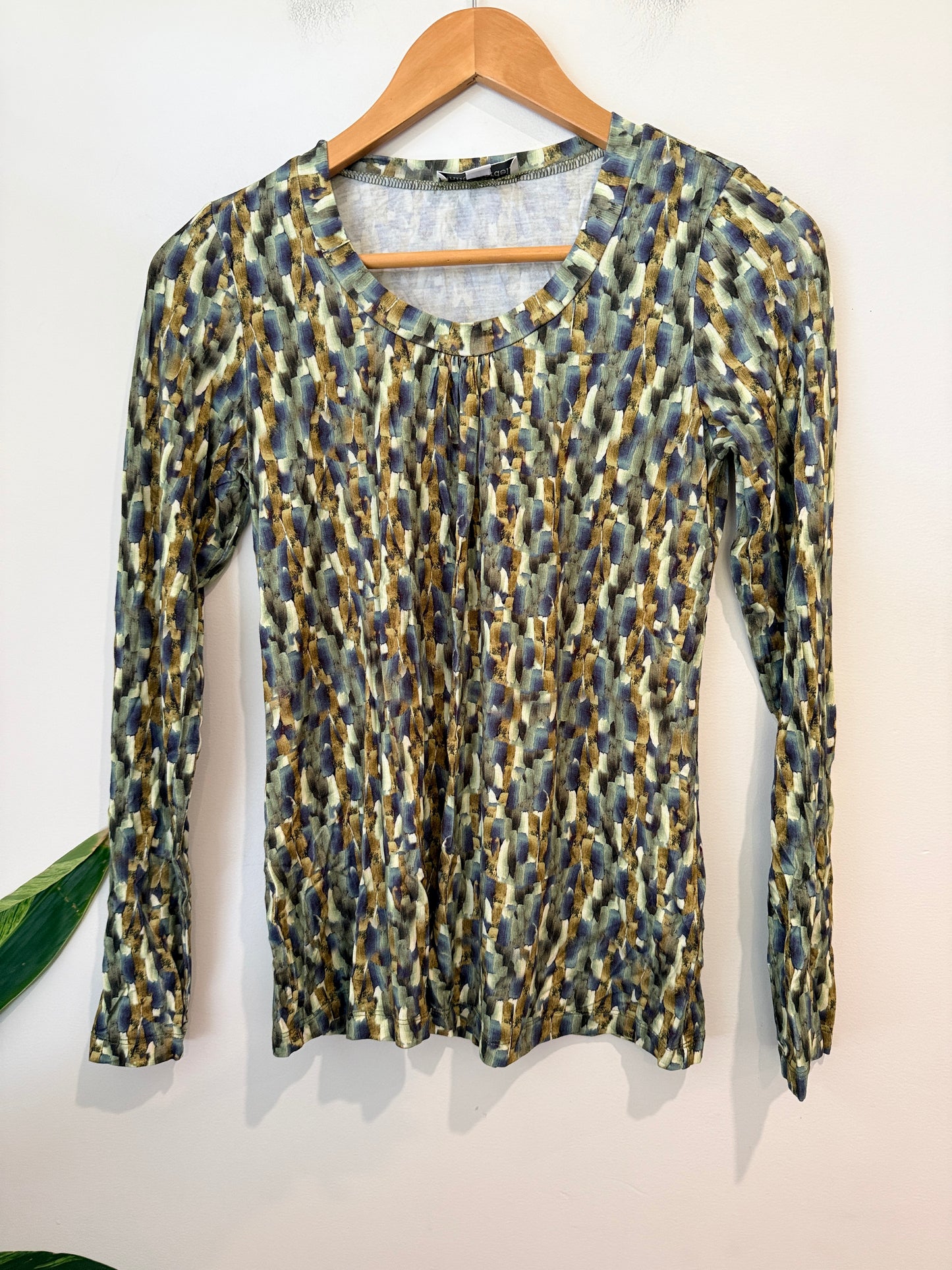 Anne Mardell (NZ Made) Abstract Print Top Size 8