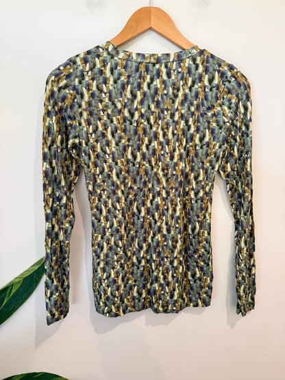 Anne Mardell (NZ Made) Abstract Print Top Size 8
