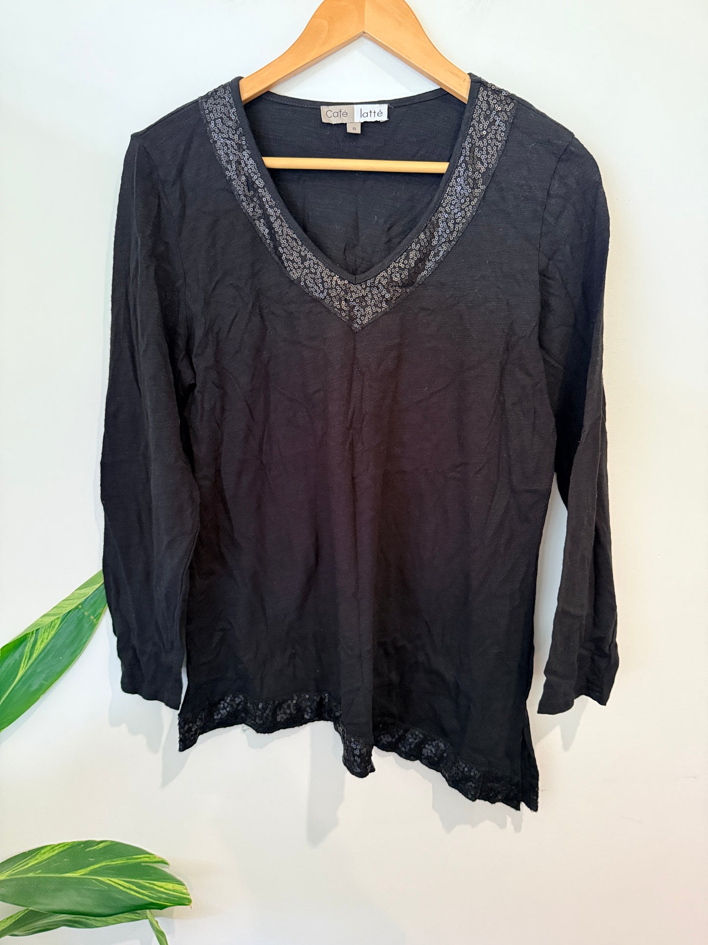 Cafe Latte Long-sleeve Top Size S
