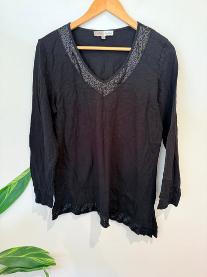 Cafe Latte Long-sleeve Top Size S
