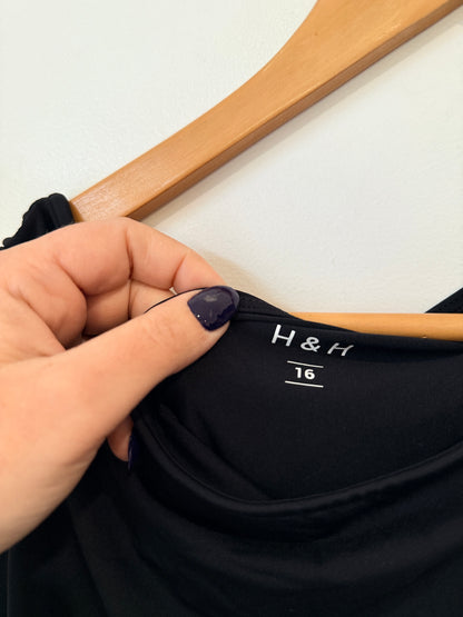 H & H Drape-neck Bodysuit Size 16