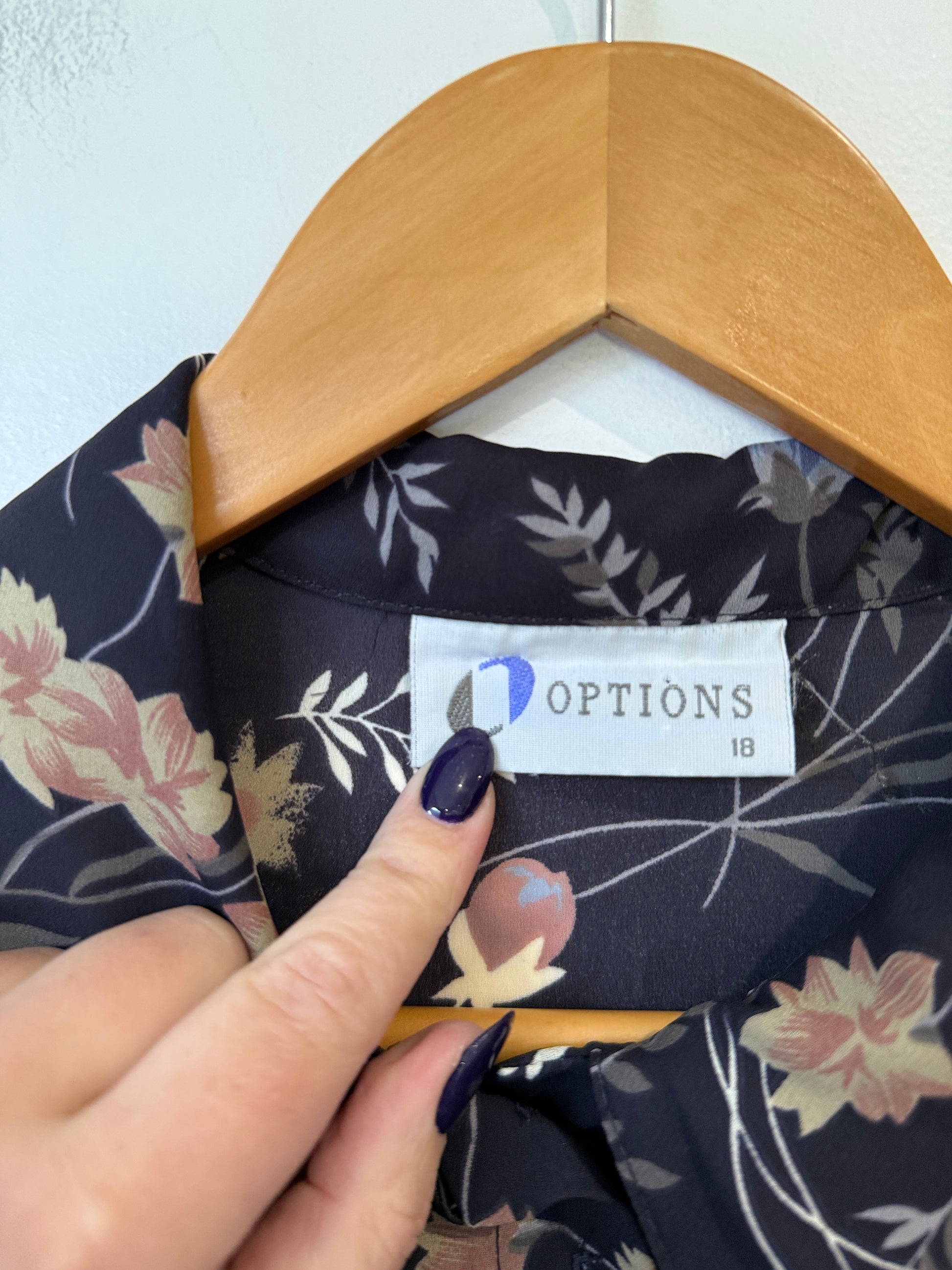 Options Floral Button-up Shirt Size 18