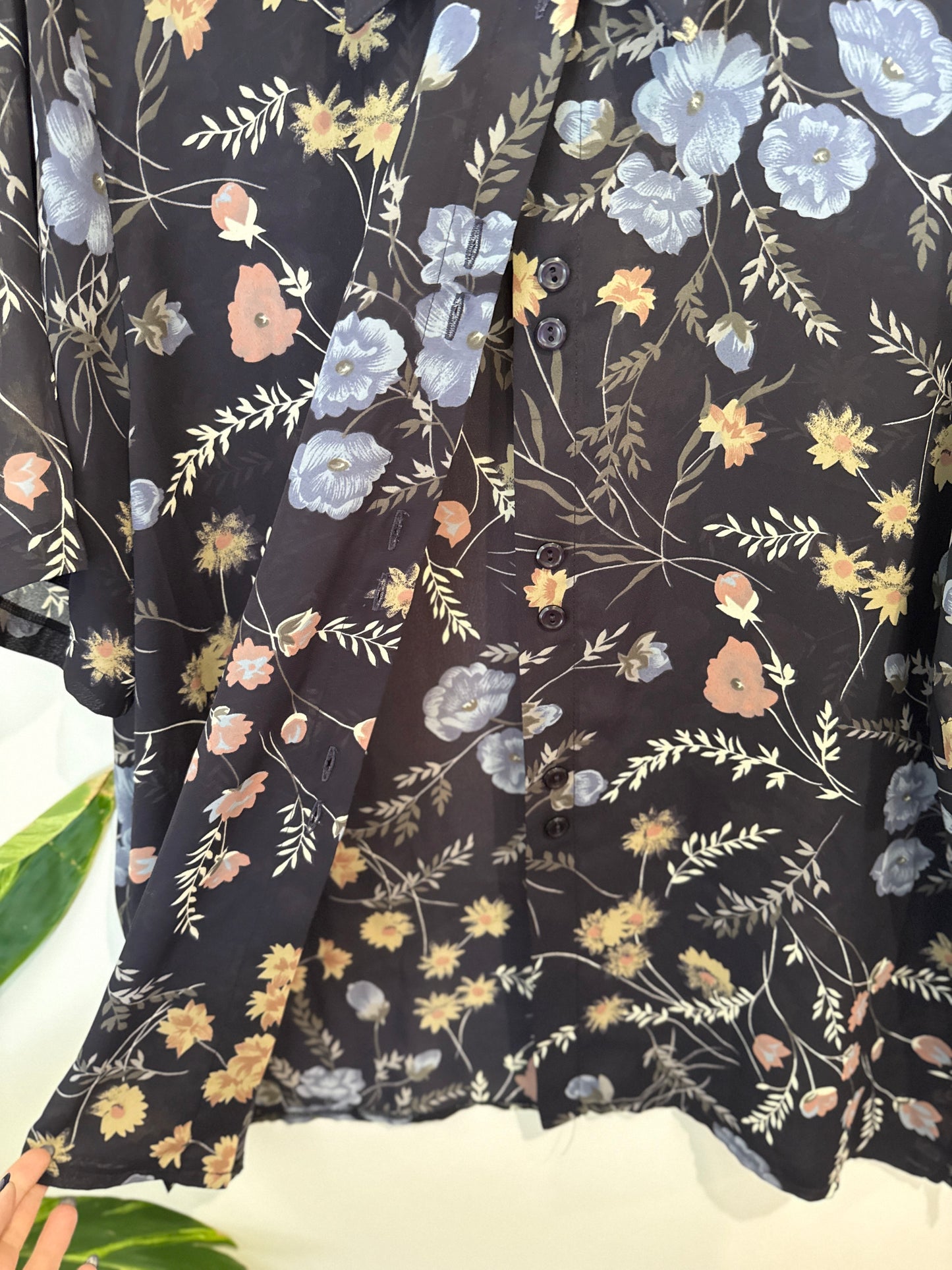Options Floral Button-up Shirt Size 18