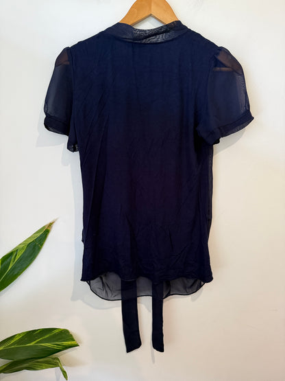 Dorothy Perkins V-neck Tie Shirt Size 12