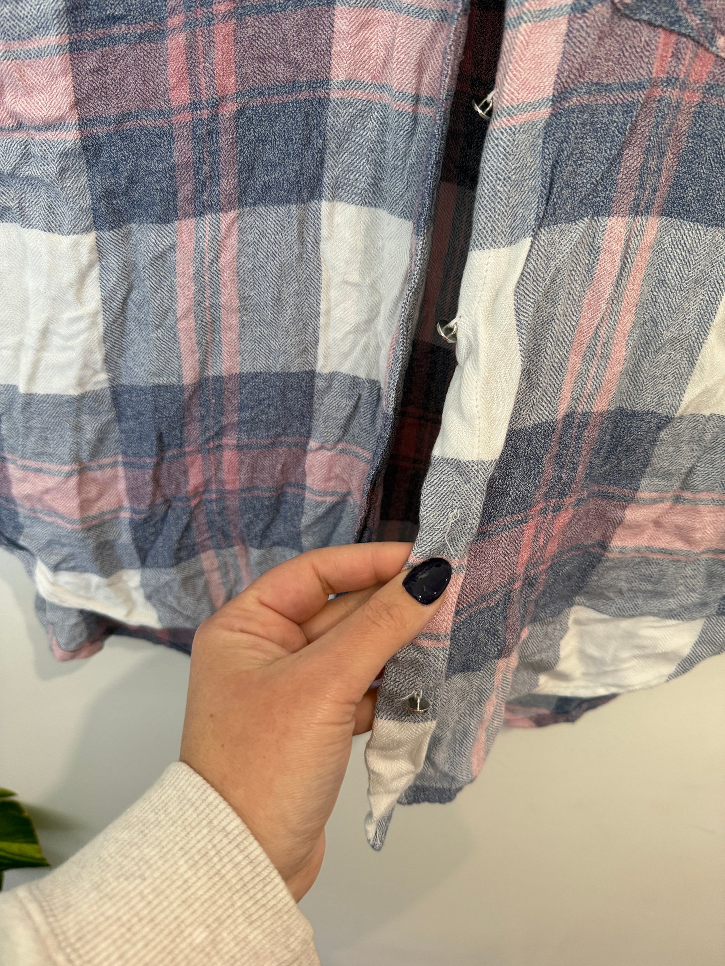 Just Jeans Sleeveless Plaid Shirt Size 12