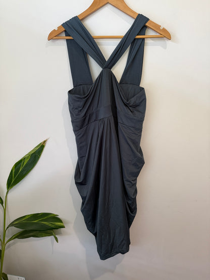 Mei Mei Beaded Drape Halter Dress Size 12