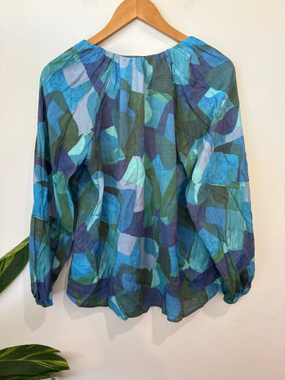 Rockmans Abstract Print Top Size 12