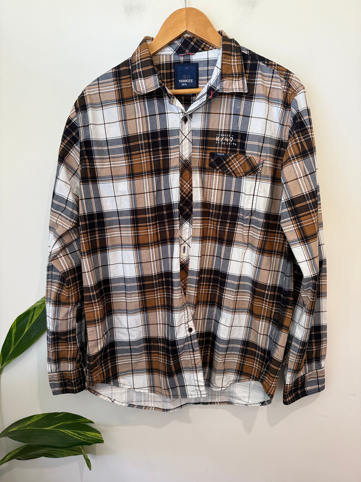 Yankee Plaid Flannel Shirt Size XL