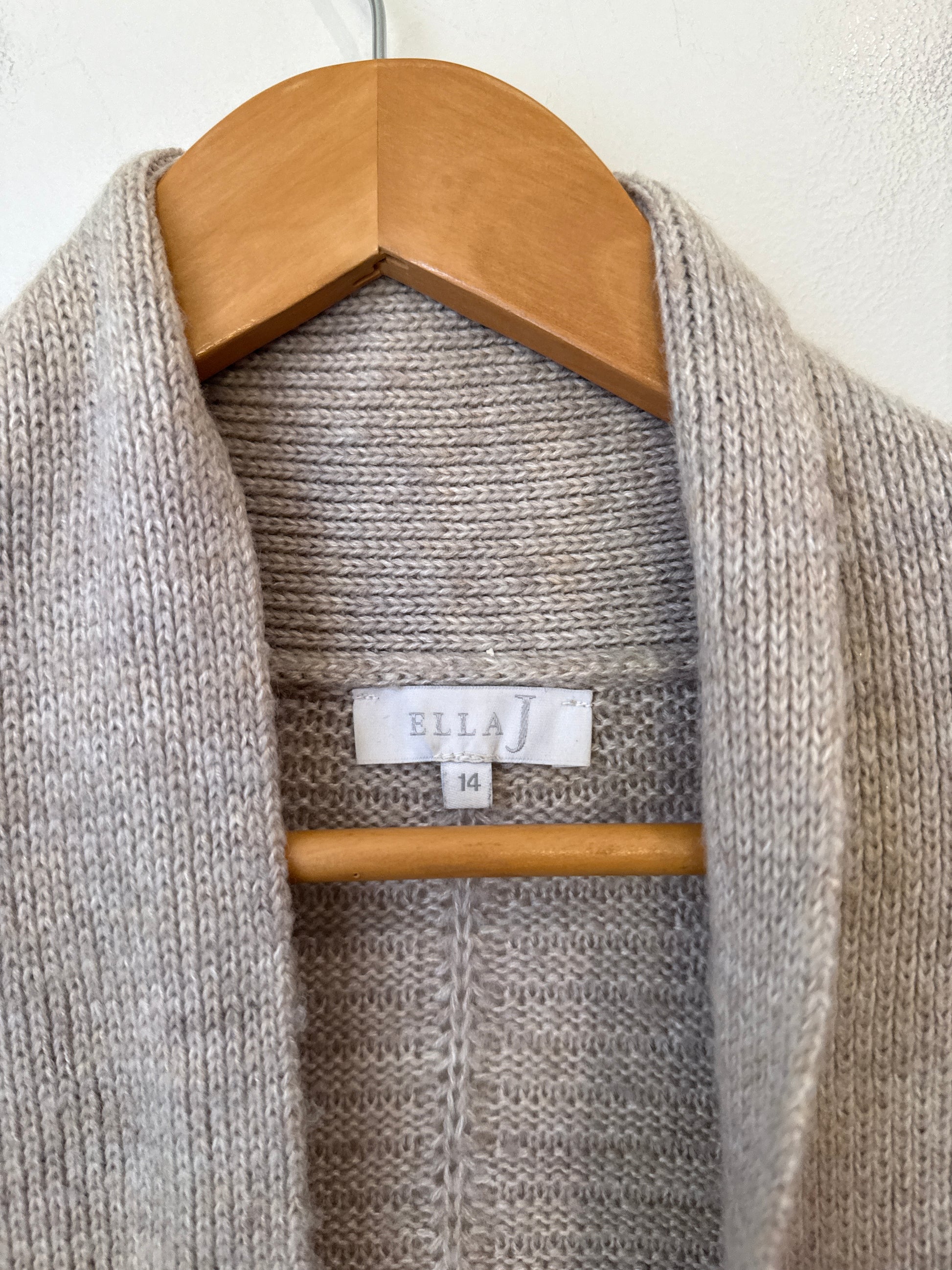 Ella J Open-front Knit Cardigan Size 14