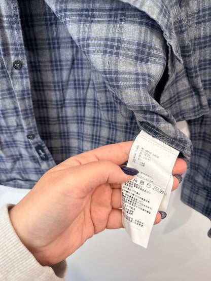 Armani Junior Plaid Button-up Shirt Size 12A | 154cm | U/Arm to U/Arm 46cm | L 54cm