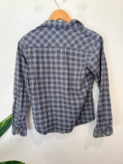 Armani Junior Plaid Button-up Shirt Size 12A | 154cm | U/Arm to U/Arm 46cm | L 54cm