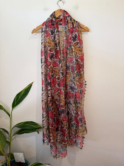 Multicolored Floral Print Scarf