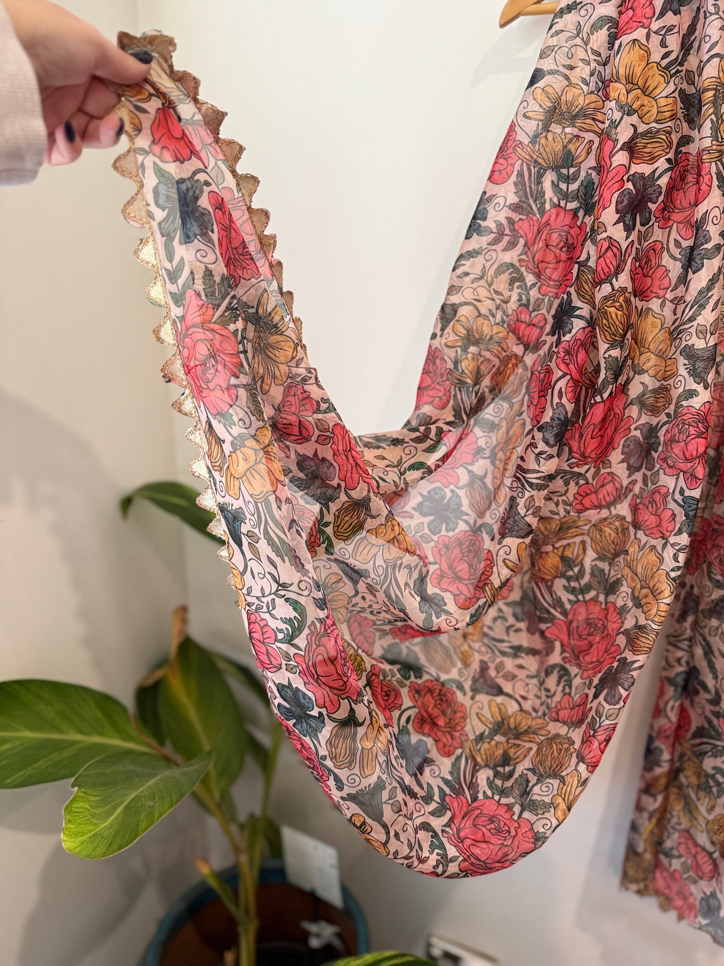 Multicolored Floral Print Scarf