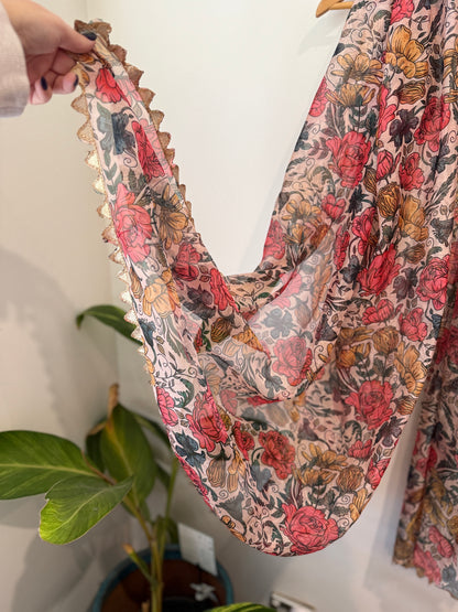 Multicolored Floral Print Scarf