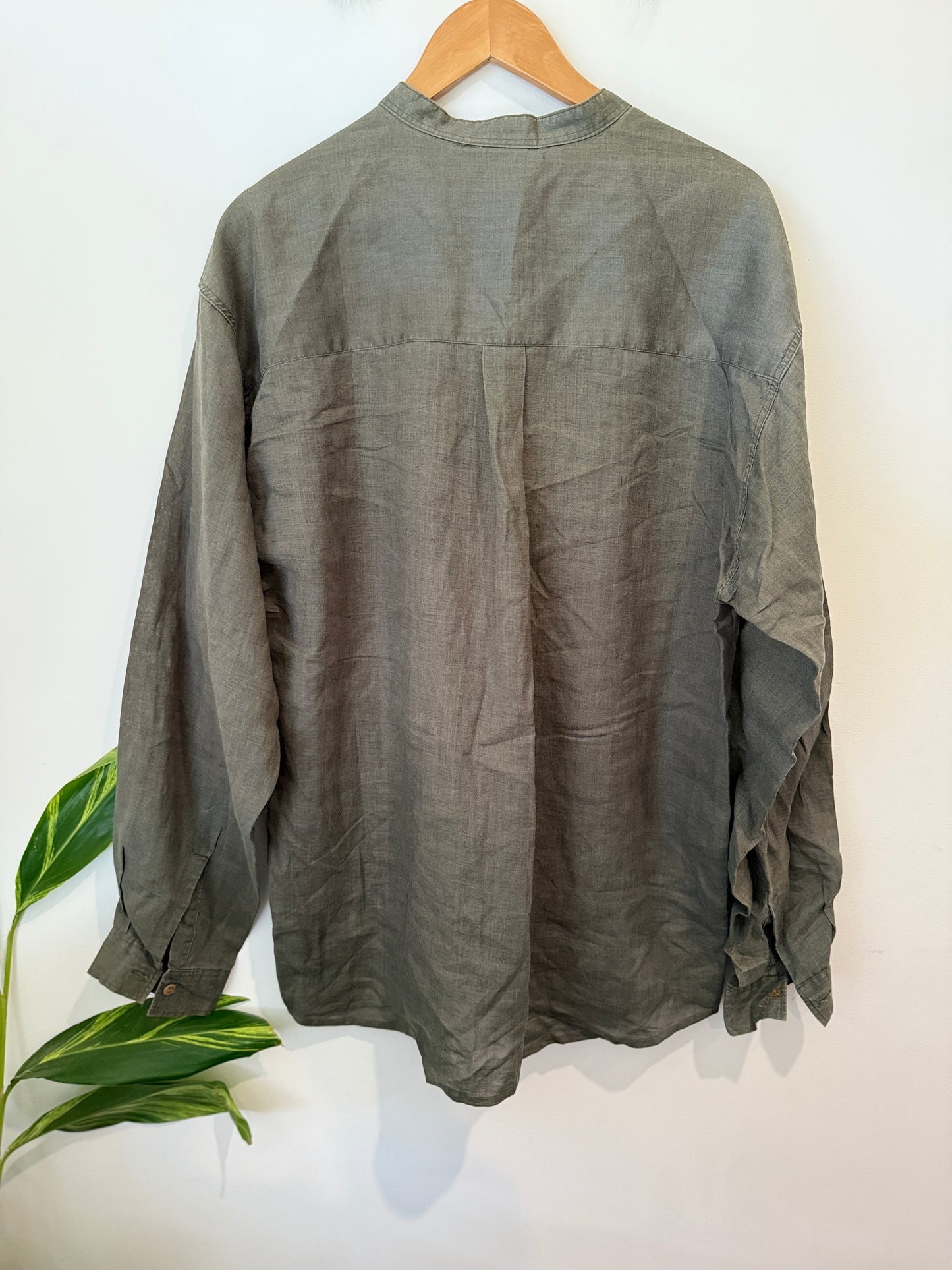 Blue Stone (NZ Made) Band Collar Shirt Size XXL