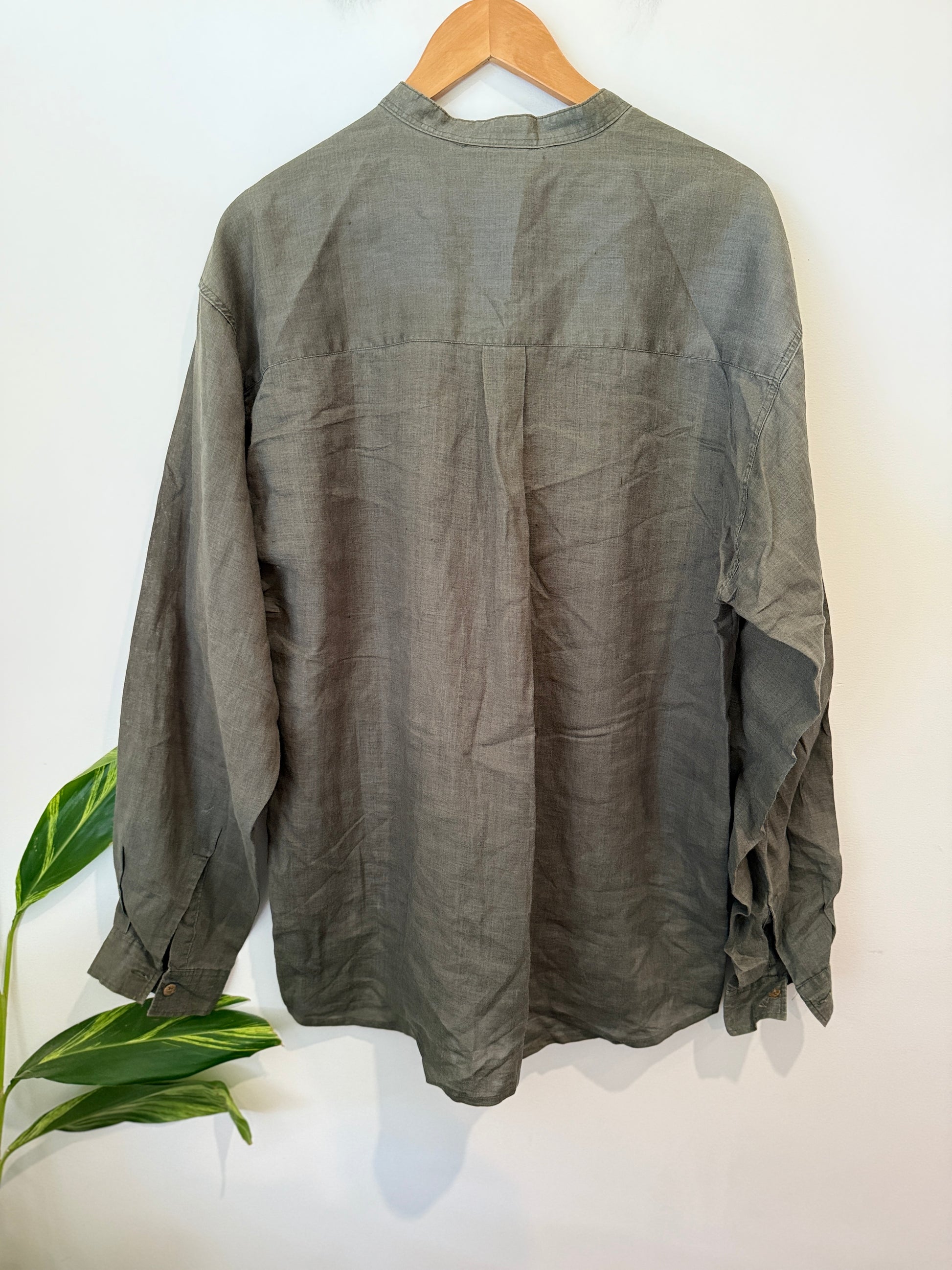 Blue Stone (NZ Made) Band Collar Shirt Size XXL