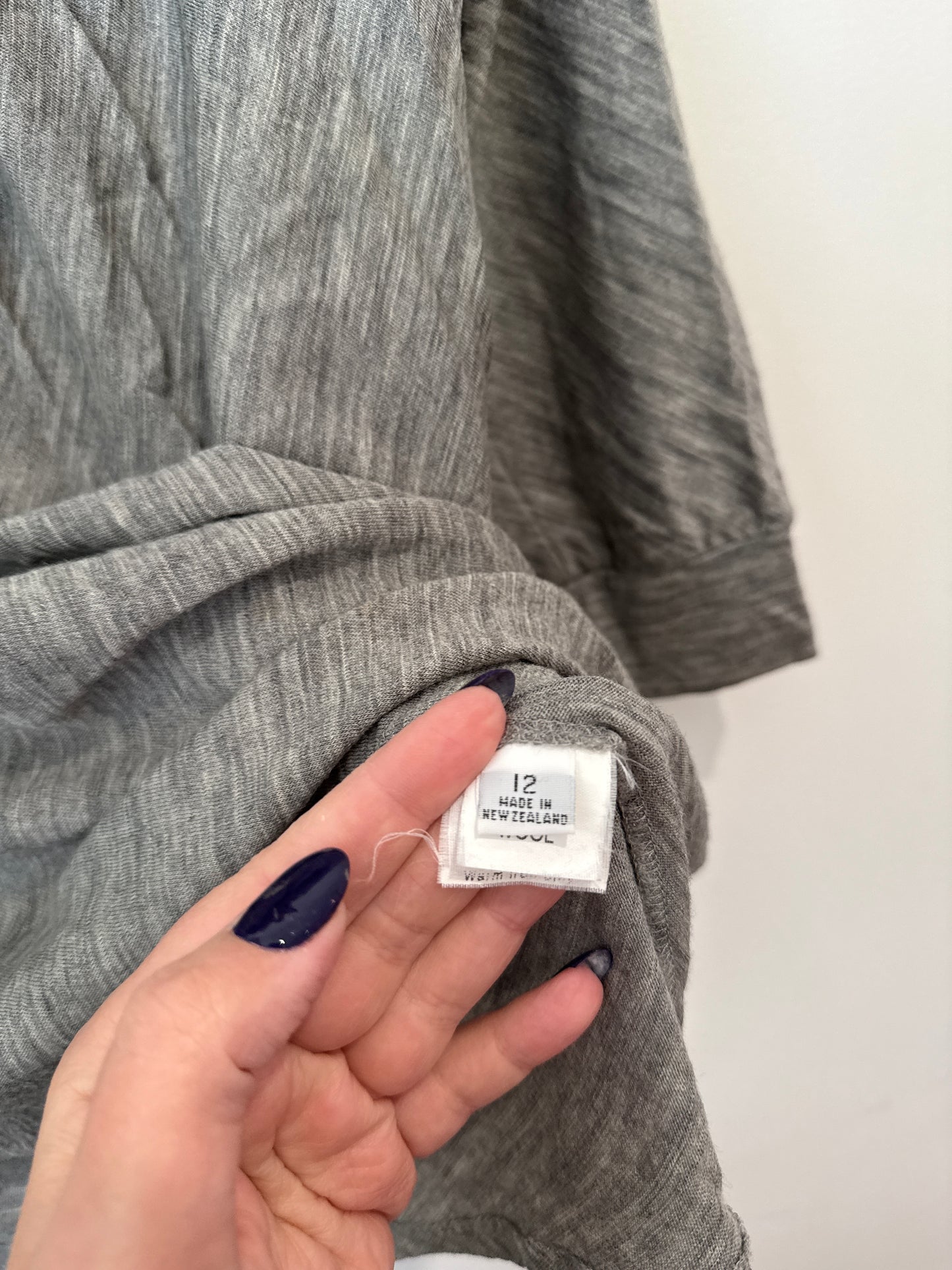 Wallace Rose (NZ Made) 3/4 Sleeves Cowl-neck Top Size 12