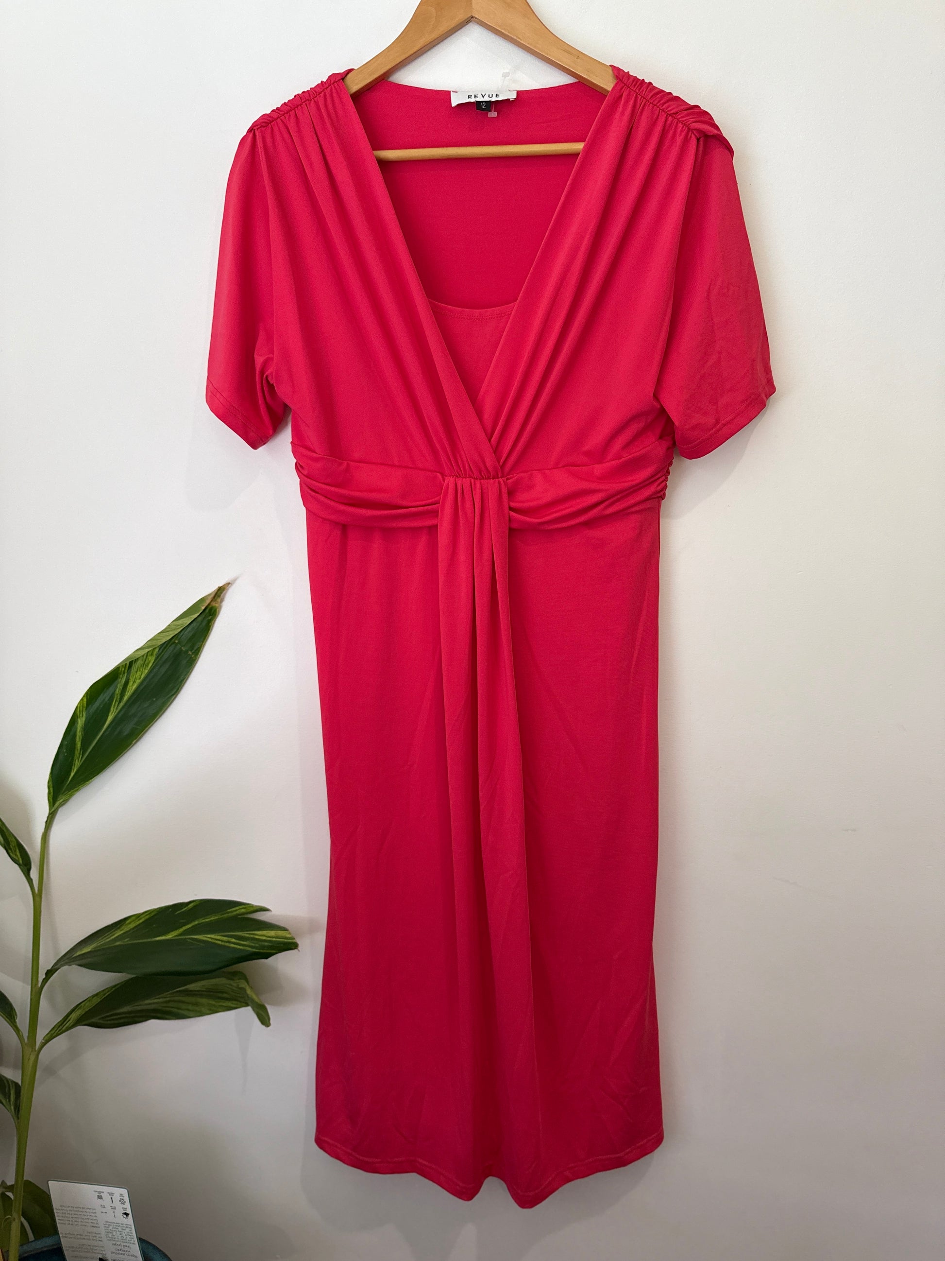 Revue Twist-front Midi Dress Size 12