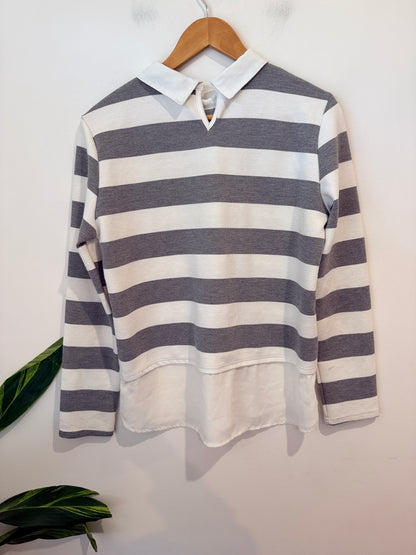 Paper Scissors Striped Polo Shirt Size 14