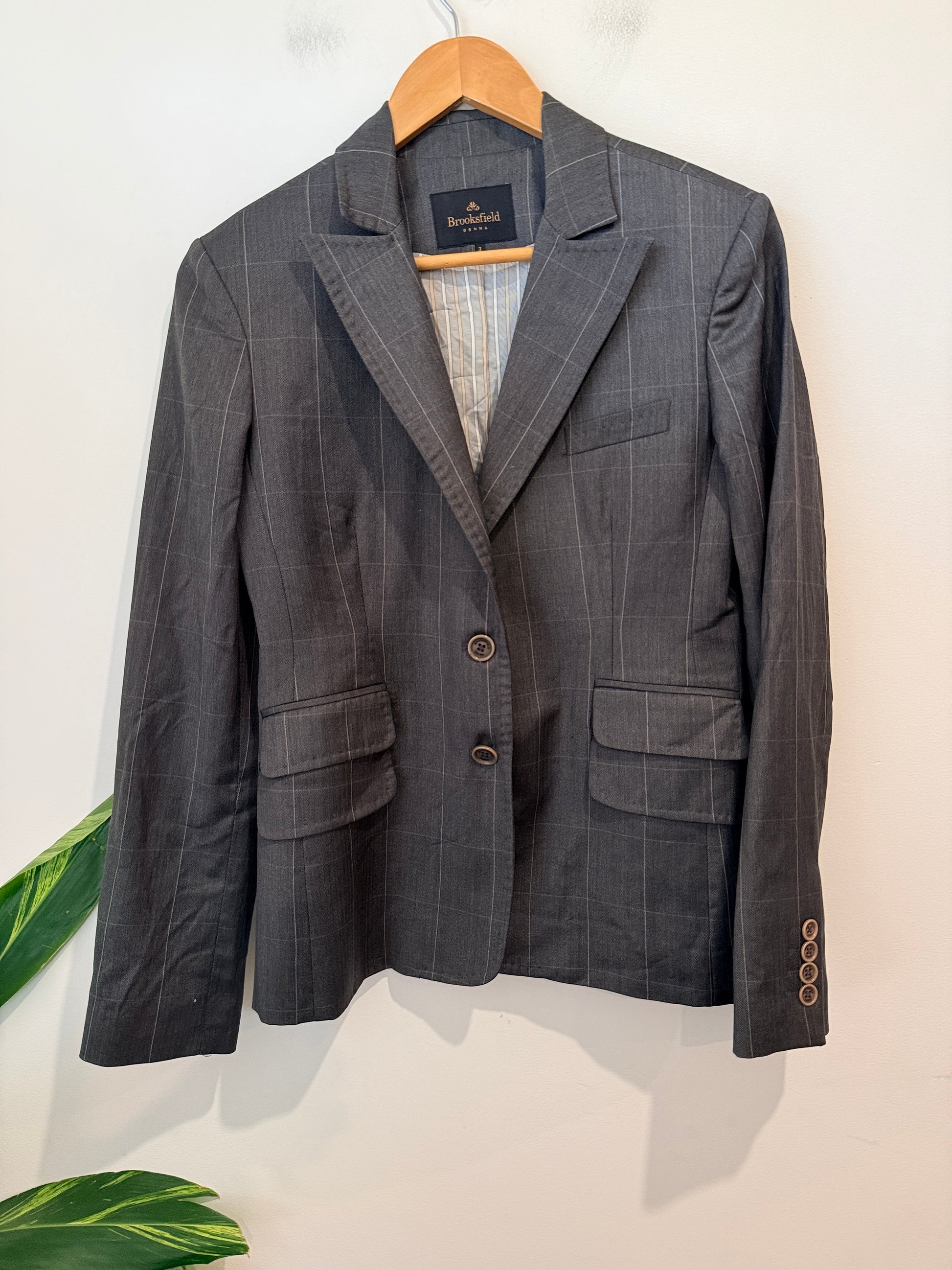 Brooksfield Donna Pinstriped Blazer Size 3 | U/Arm to U/Arm 49cm
