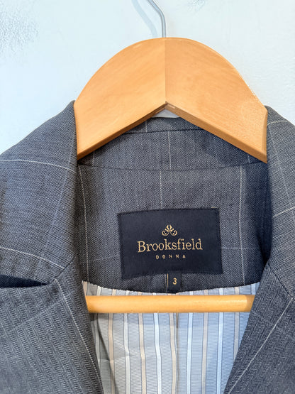 Brooksfield Donna Pinstriped Blazer Size 3 | U/Arm to U/Arm 49cm