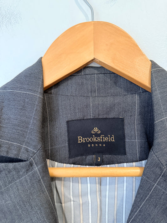 Brooksfield Donna Pinstriped Blazer Size 3 | U/Arm to U/Arm 49cm