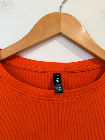 H & H Ribbed Crop Top Size 12