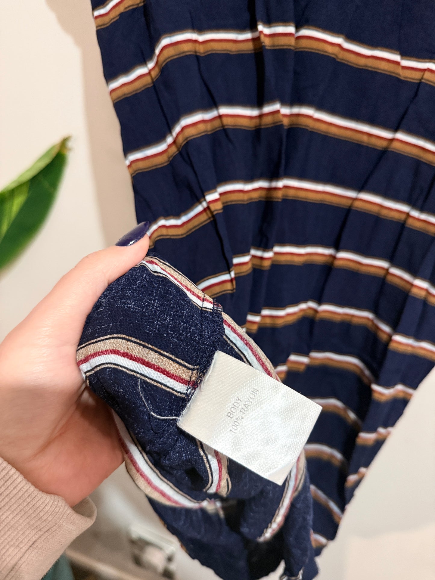 Nunu Short Sleeve T-shirt Stripe Dress Size 12