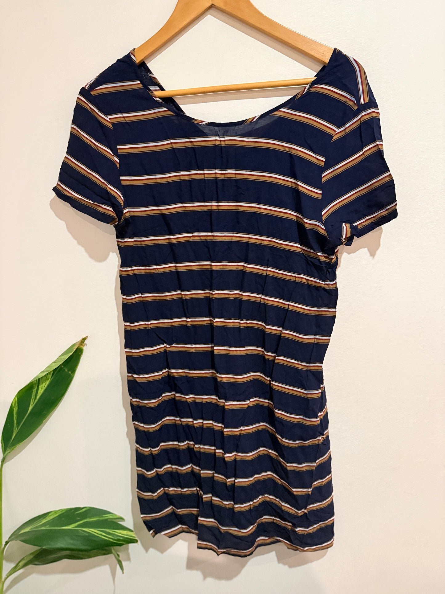 Nunu Short Sleeve T-shirt Stripe Dress Size 12