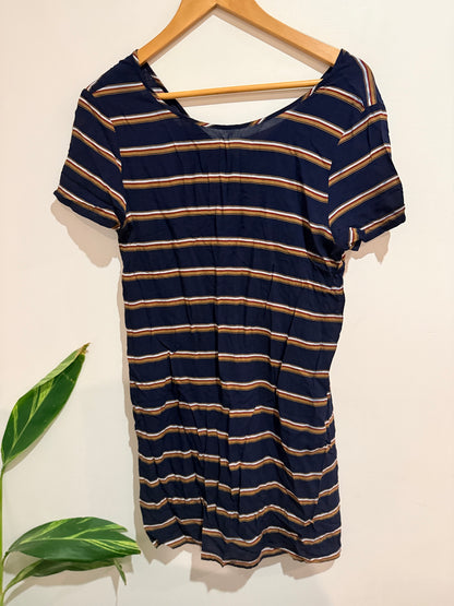 Nunu Short Sleeve T-shirt Stripe Dress Size 12