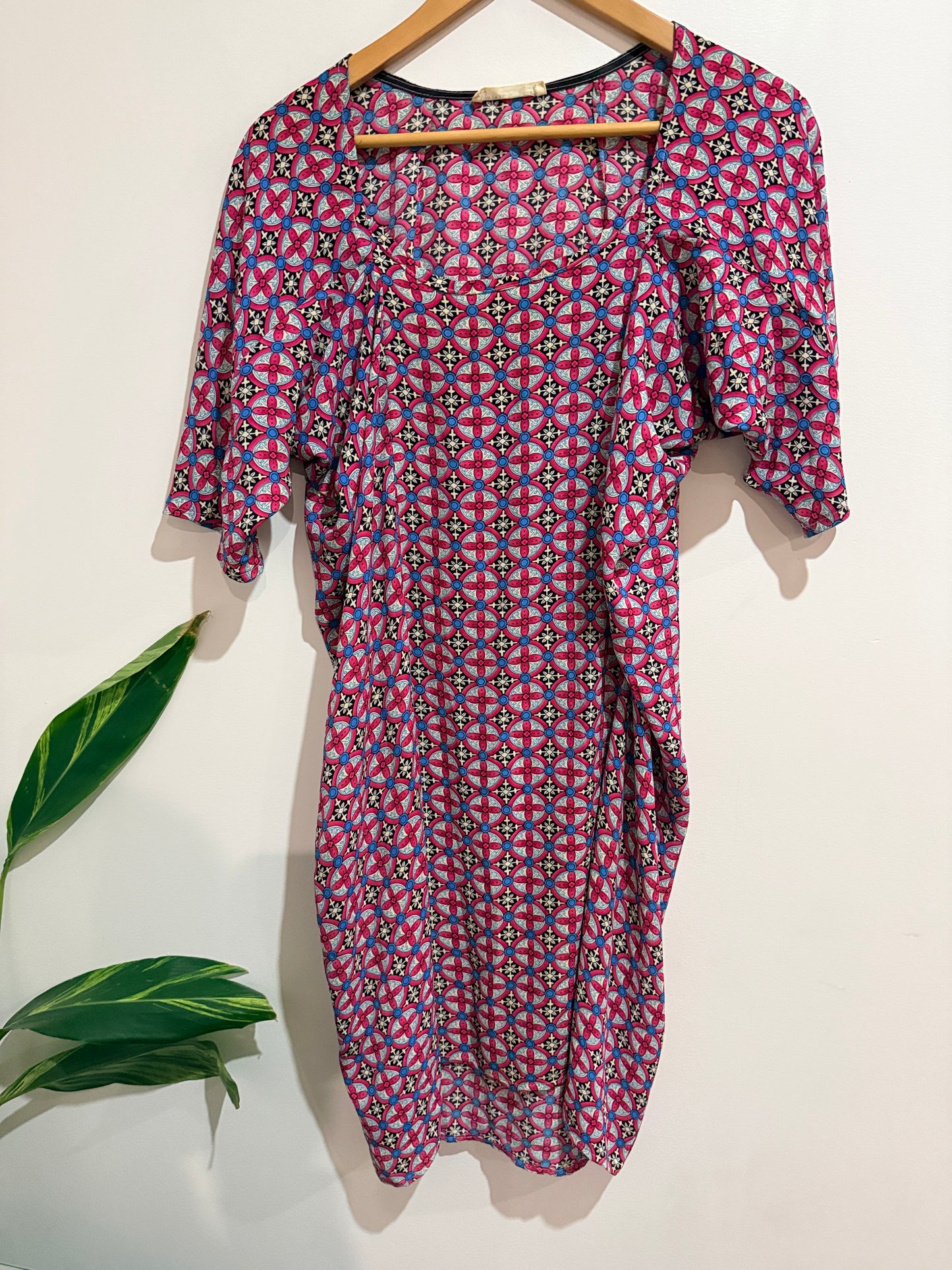 Vanilla Ink By Susan Duckworth Batwing Sleeve Shift Dress Size S/M