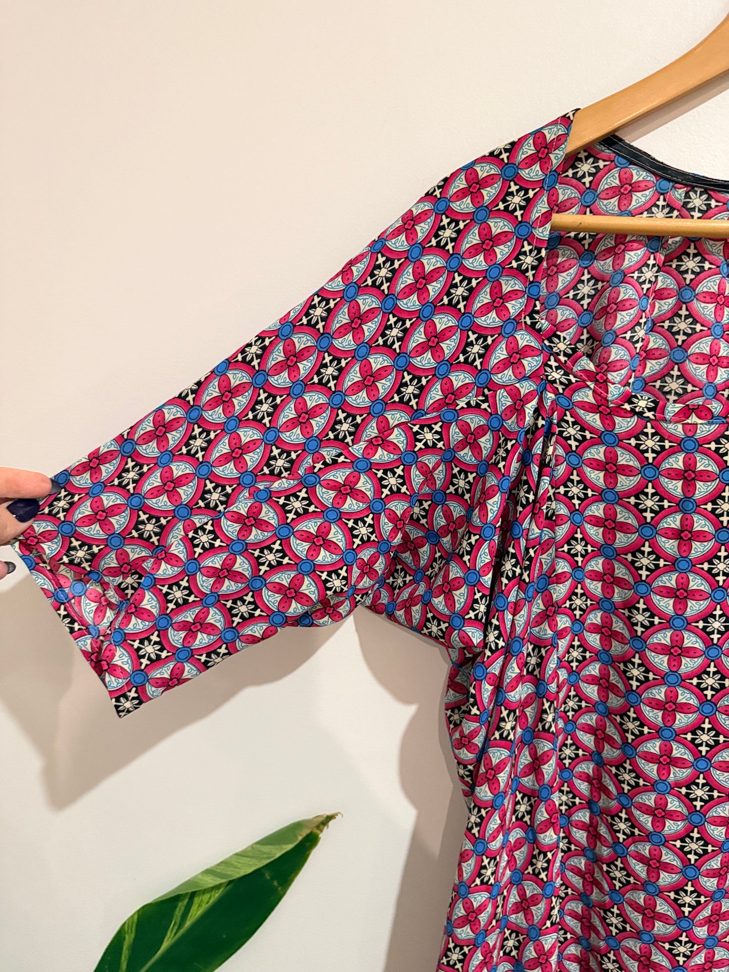 Vanilla Ink By Susan Duckworth Batwing Sleeve Shift Dress Size S/M