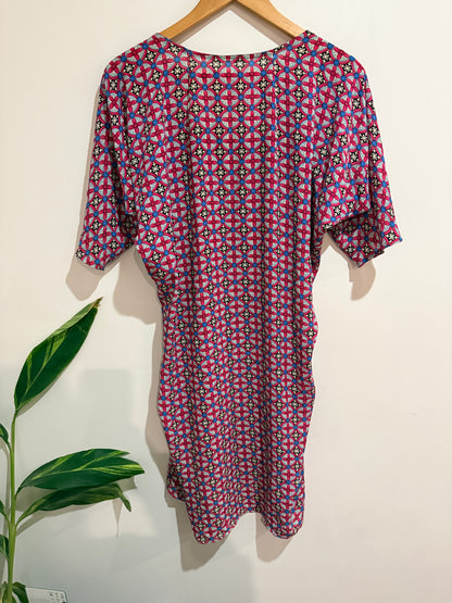 Vanilla Ink By Susan Duckworth Batwing Sleeve Shift Dress Size S/M