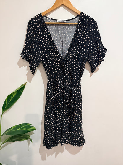 Just Jeans Spot Print Wrap Dress Size 12