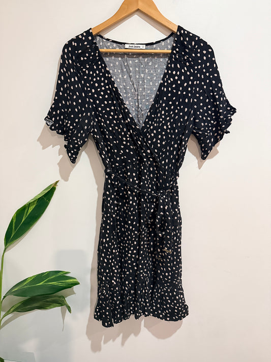 Just Jeans Spot Print Wrap Dress Size 12