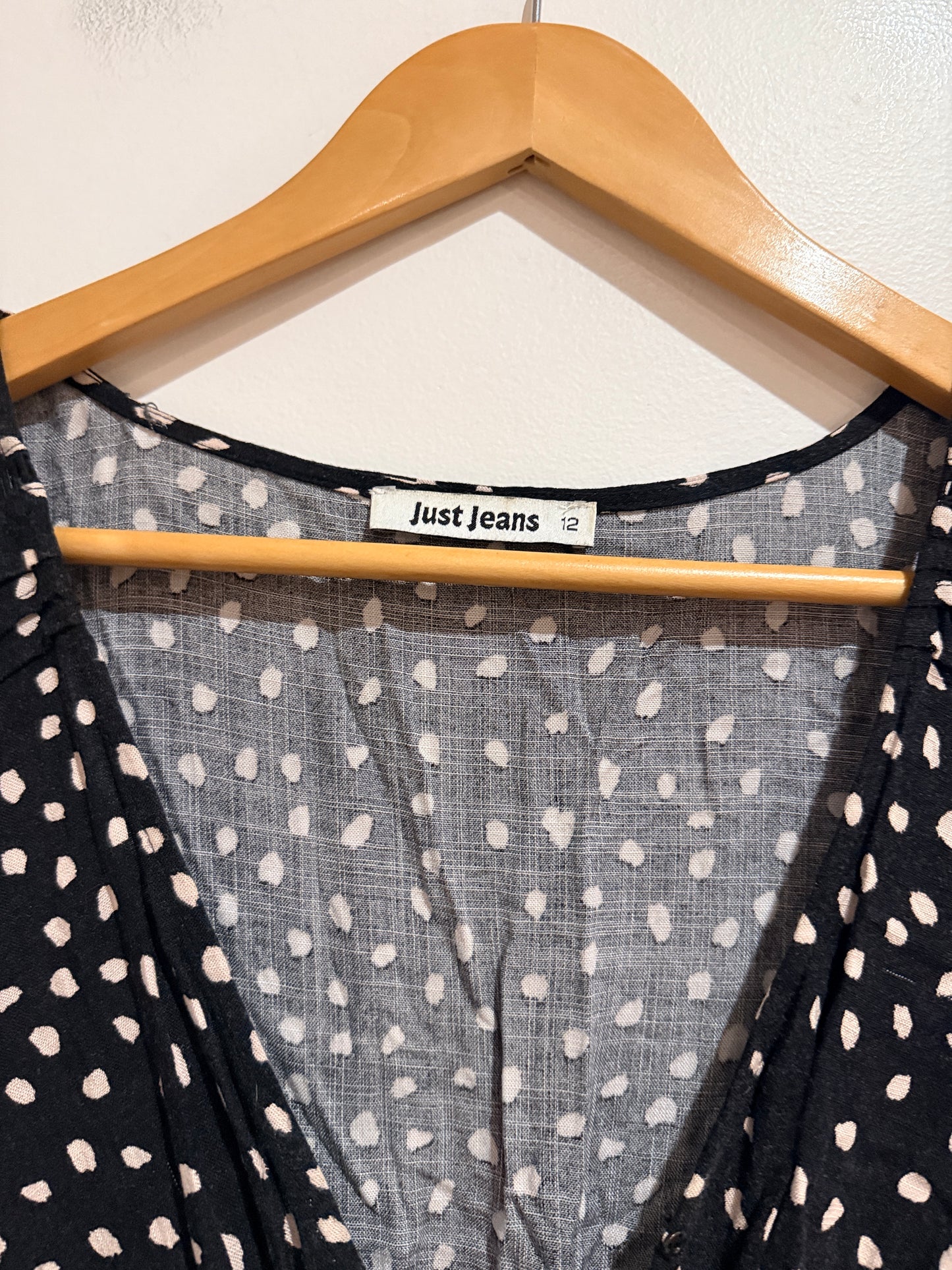 Just Jeans Spot Print Wrap Dress Size 12