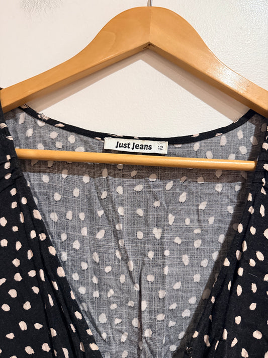 Just Jeans Spot Print Wrap Dress Size 12