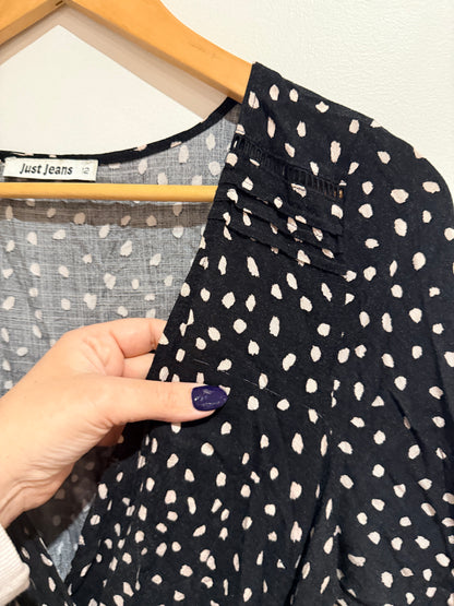 Just Jeans Spot Print Wrap Dress Size 12