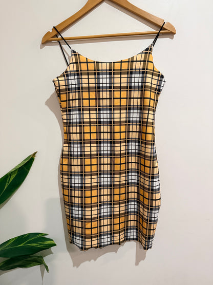 SHEIN Tartan Plaid Bodycon Cami Dress Size M