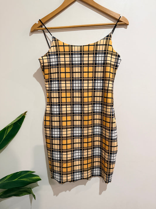 SHEIN Tartan Plaid Bodycon Cami Dress Size M