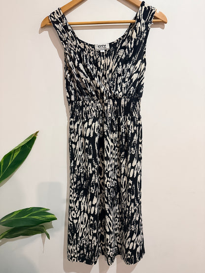 City Collection Abstract Print Wrap Dress Size S