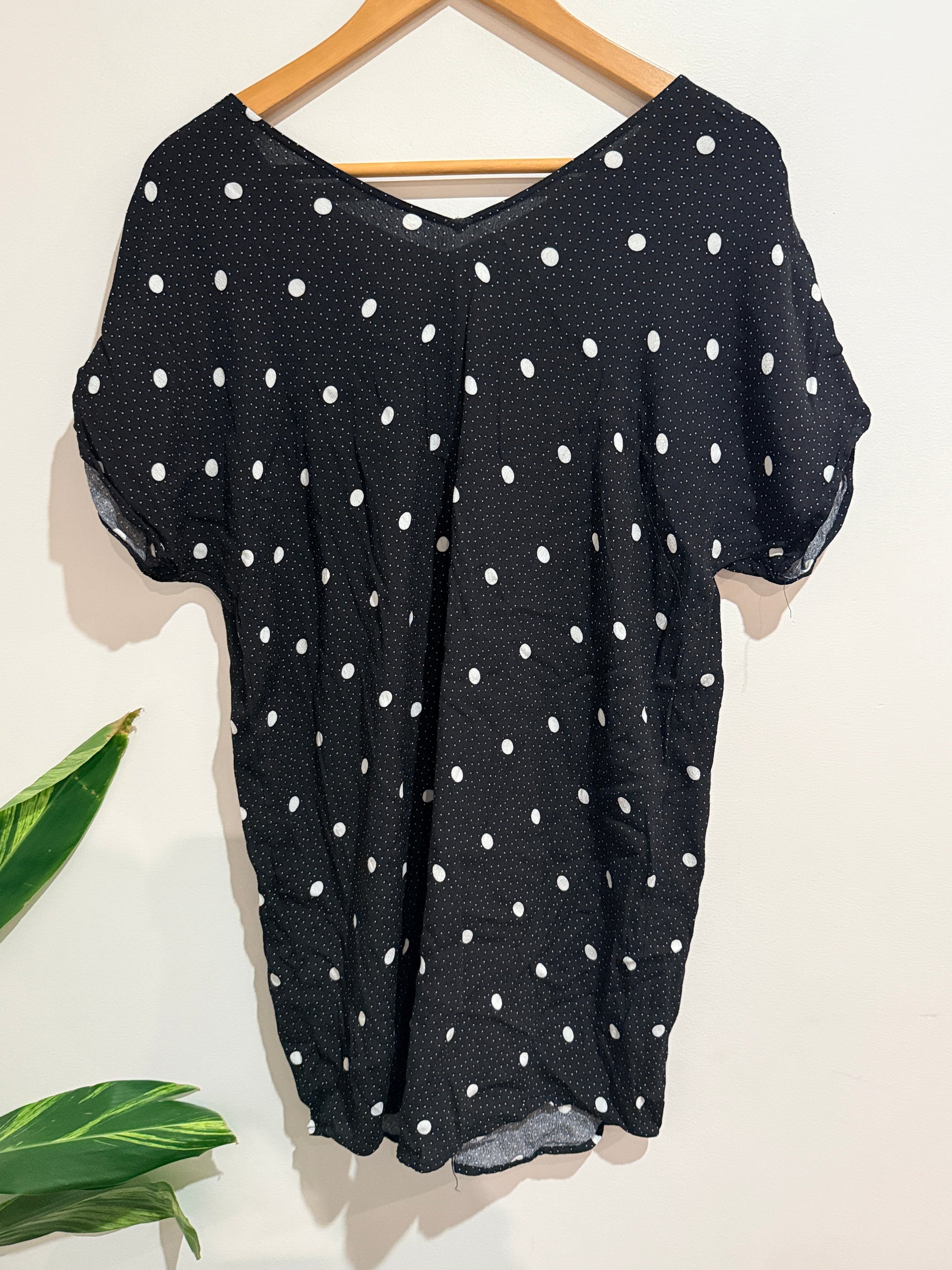Whistle Polka Dot V-neck Blouse Size 12