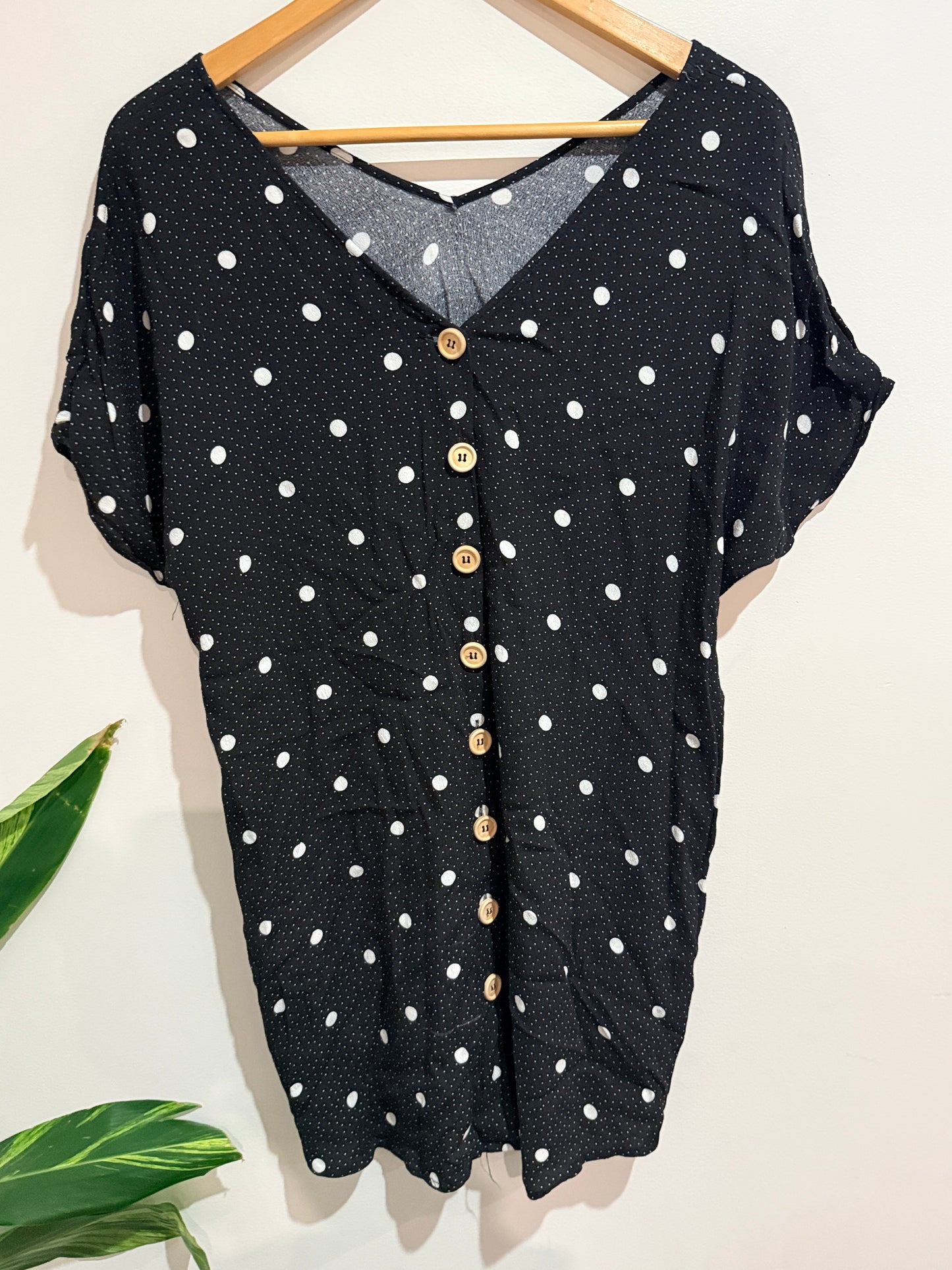Whistle Polka Dot V-neck Blouse Size 12